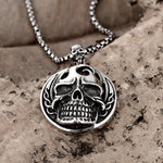 Thick Skull Emblem Stainless Steel Necklace