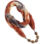 Hippie Earth-Tone Scarf Necklace