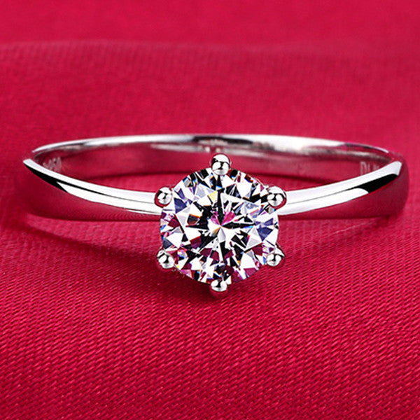 Silver Plated Crystal Ring