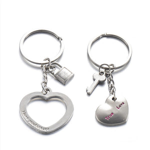 Couple's Key and Lock Keychain
