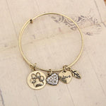 Paw Print Charm Bangle