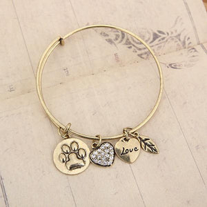Paw Print Charm Bangle