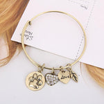 Paw Print Charm Bangle
