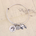 Paw Print Charm Bangle
