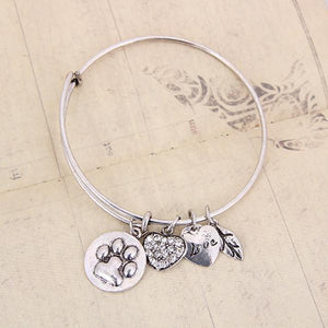 Paw Print Charm Bangle