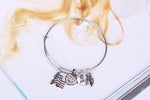 Flag Love Charm Bangle
