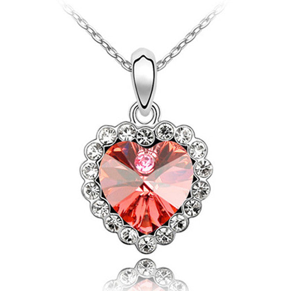 Ruby Emerald Heart Pendant