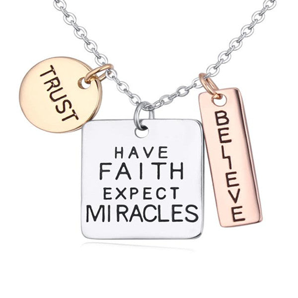 Trust Faith Believe Charm Pendant