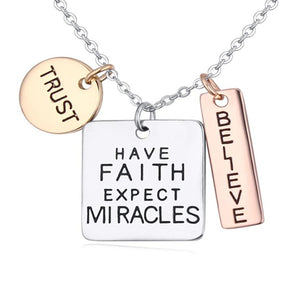 Trust Faith Believe Charm Pendant