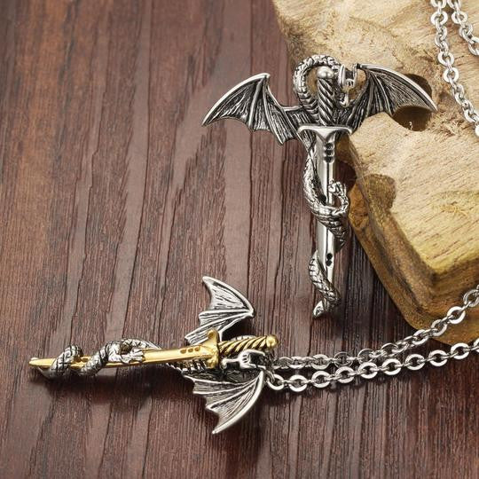 Dragon Sword Men's Stainless Steel Pendant