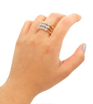 Crystal Metal Ring Set Color-Clear
