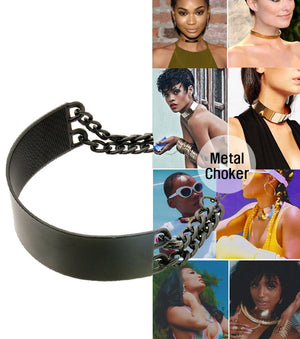 Plate Choker Necklace Color-Matte Black